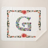 Couverture Sherpa Gemstone Diamond Initial G Monogramme Art (Devant (Horizontal))