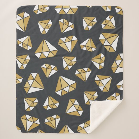 Couverture Sherpa Gemstone Thème Vintage Motif sans couture. (Devant)