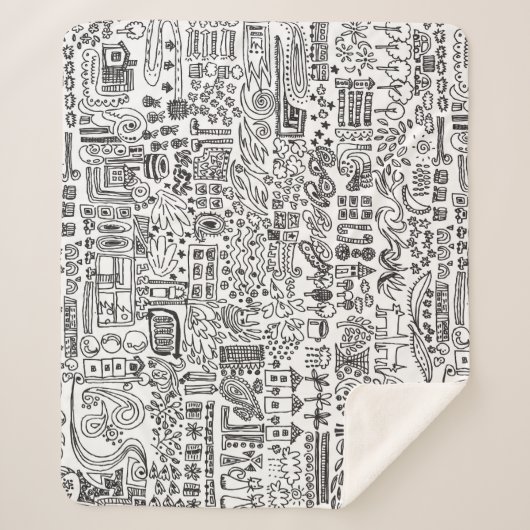 Couverture Sherpa Geo design abstrait motif. (Devant)