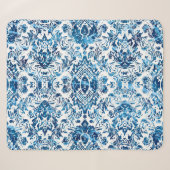 Couverture Sherpa Geometric damask seamless pattern with grunge text (Devant (Horizontal))