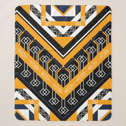 Couverture Sherpa Geometric ethnic oriental pattern traditional desi (Devant)