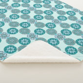 Couverture Sherpa Geometric Ornate Floral Pattern Blue and Teal (3/4)