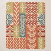 Couverture Sherpa Geometric patchwork ornamental ethnic pattern (Devant)