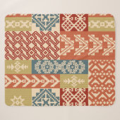 Couverture Sherpa Geometric patchwork ornamental ethnic pattern (Devant (Horizontal))