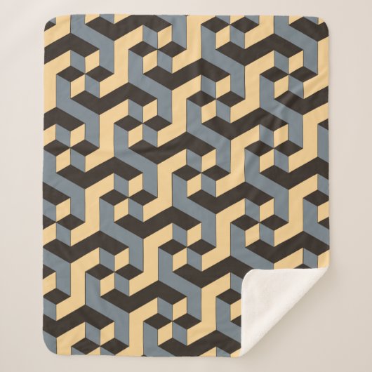 Couverture Sherpa geometric seamless tile with complex rotating cubi (Devant)