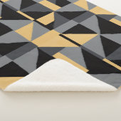 Couverture Sherpa Géométrie Noire, Grise et Or (3/4)