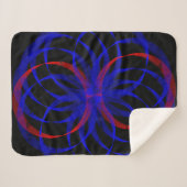 Couverture Sherpa géométrique Accent double bleuet (Devant (Horizontal))