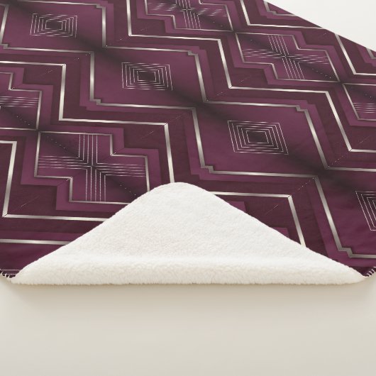 Couverture Sherpa Géométrique Bordeaux (3/4)