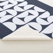 Couverture Sherpa Géométrique Navy Moderne (3/4)