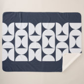 Couverture Sherpa Géométrique Navy Moderne (Devant (Horizontal))
