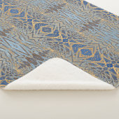 Couverture Sherpa Géométrique Russe Boho Brown Et Bleu Tribal Ethniq (3/4)