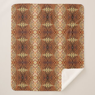 Couverture Sherpa Géométrique Russe Boho Brown Tribal Ethnique Triba