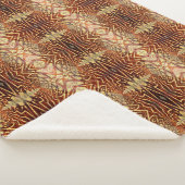 Couverture Sherpa Géométrique Russe Boho Brown Tribal Ethnique Triba (3/4)