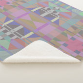 Couverture Sherpa Géométrique vert violet rose (3/4)
