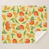 Couverture Sherpa Georgia Poaches & Peach Blossances (Devant (Horizontal))