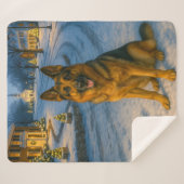 Couverture Sherpa German Shepherd Sherpa Blanket (Devant (Horizontal))