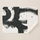 Couverture Sherpa Geste d'onyx - courses noires de peinture (Devant (Horizontal))