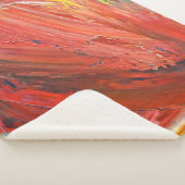 Couverture Sherpa Geste Vertical Abstrait en Rouge (3/4)