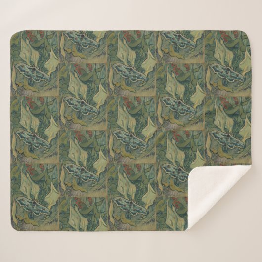 Couverture Sherpa Giant Peacock Moth (1889) par Vincent van Gogh (Devant (Horizontal))