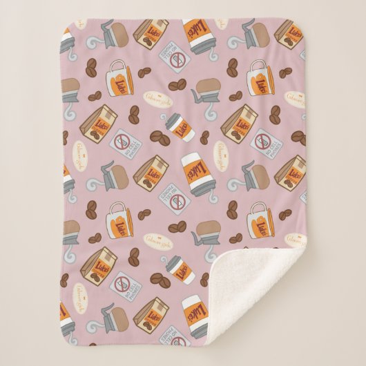 Couverture Sherpa Gilmore Girls | Luke's Diner Coffee Motif (Devant)