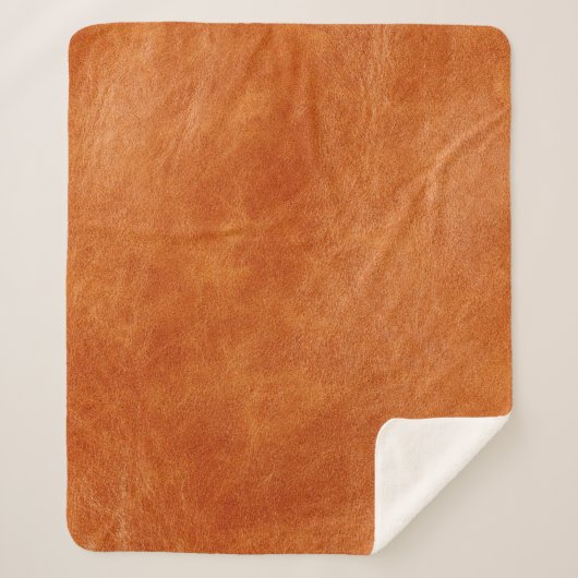 Couverture Sherpa Gingembre rustique lisse cuir naturel (Devant)
