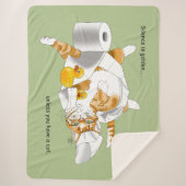 Couverture Sherpa Ginger Orange Chat Drôle Toilette Papier (Devant)