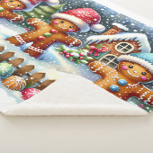 Couverture Sherpa Gingerbread Family Snowy Christmas Scene (3/4)