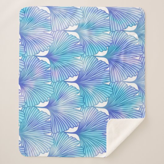 Couverture Sherpa Ginkgo Biloba Feuille Motif d'automne (Devant)