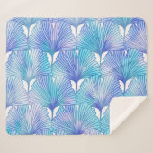 Couverture Sherpa Ginkgo Biloba Feuille Motif d'automne (Devant (Horizontal))