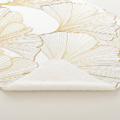 Couverture Sherpa Ginkgo Gold : Arrangement de feuille luxueux (3/4)