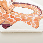Couverture Sherpa Giraffe dormante : Aquarelle douce (3/4)