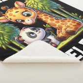 Couverture Sherpa Giraffe et Panda Nom monogrammé | (3/4)