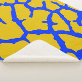 Couverture Sherpa Giraffe Imprimer bleu jaune (3/4)