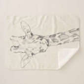 Couverture Sherpa Giraffe Portrait | Croquis (Devant (Horizontal))