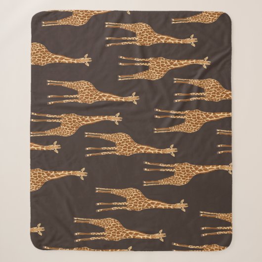 Couverture Sherpa Giraffes Dark : Vintage Abstrait sans joint. (Devant)