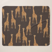 Couverture Sherpa Giraffes Dark : Vintage Abstrait sans joint. (Devant (Horizontal))