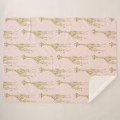 Couverture Sherpa Giraffes mignonnes de Pêche à Brosse (Devant (Horizontal))