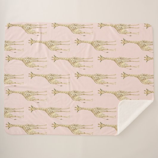 Couverture Sherpa Giraffes mignonnes de Pêche à Brosse (Devant (Horizontal))