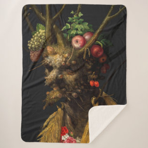 Couverture Sherpa Giuseppe Arcimboldo - Quatre saisons en une tête