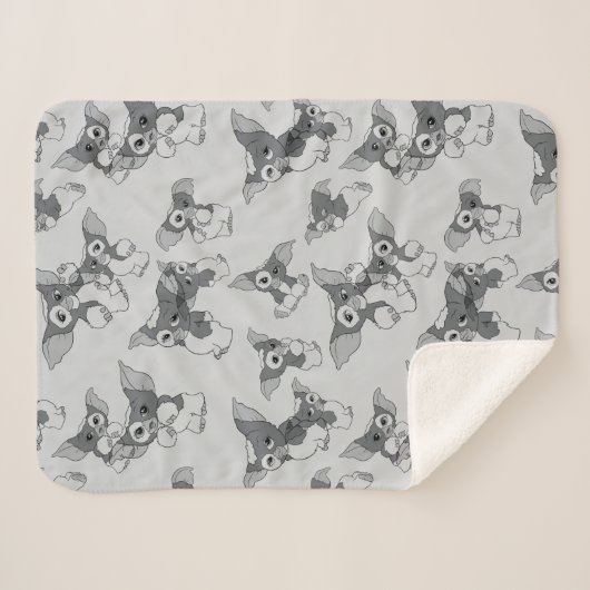 Couverture Sherpa Gizmo | Black & White Pattern (Devant (Horizontal))