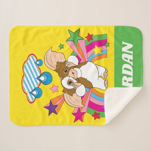 Couverture Sherpa Gizmo | Dreaming of Raindrops | Ajouter Votre Nom (Devant (Horizontal))