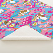 Couverture Sherpa Gizmo | Pink Peace & Love Pattern (3/4)