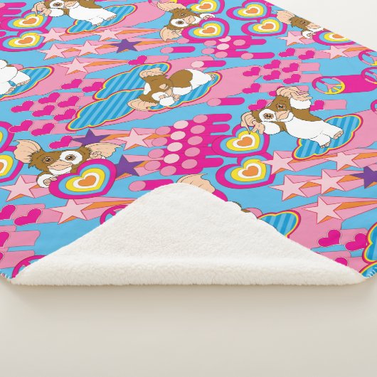 Couverture Sherpa Gizmo | Pink Peace & Love Pattern (3/4)