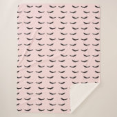 Couverture Sherpa Glam aux cils noirs rose vif (Devant)