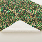 Couverture Sherpa Glam Emerald Green Leopard Spod Motif (3/4)
