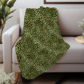 Couverture Sherpa Glam Emerald Green Leopard Spod Motif