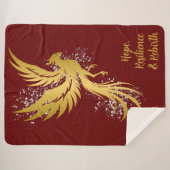 Couverture Sherpa Glam Gold Phoenix Silver Parties scintillant Monog (Devant (Horizontal))