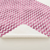 Couverture Sherpa Glamme rose blanc Zigzag (3/4)