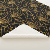 Couverture Sherpa Glamour Art Déco : Ventilateur D'Or. (3/4)