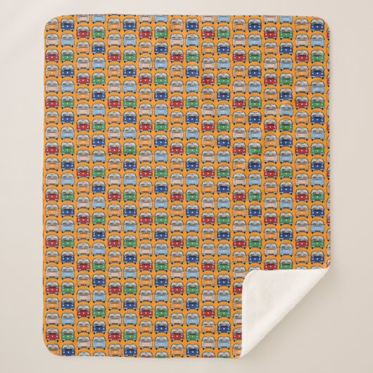 Couverture Sherpa Glamping Classic Retro Campervan fandom VDub (Devant)